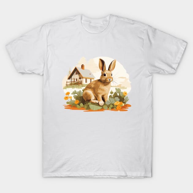 Farm Rabbit T-Shirt by zooleisurelife